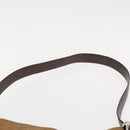 CELINE C Macadam Canvas Shoulder Bag Suede Brown Gold Auth ti3487-8