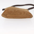 CELINE C Macadam Canvas Shoulder Bag Suede Brown Gold Auth ti3487-5