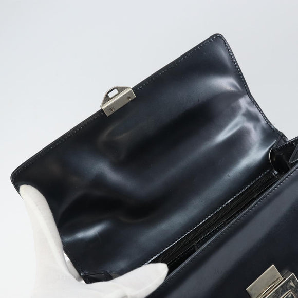 GUCCI Hand Bag Leather Blue Silver 000 1364 1306 Auth ti3490