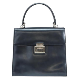 GUCCI Hand Bag Leather Blue Silver 000 1364 1306 Auth ti3490 - 0