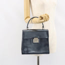 GUCCI Hand Bag Leather Blue Silver 000 1364 1306 Auth ti3490-24