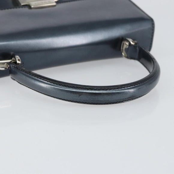 GUCCI Hand Bag Leather Blue Silver 000 1364 1306 Auth ti3490