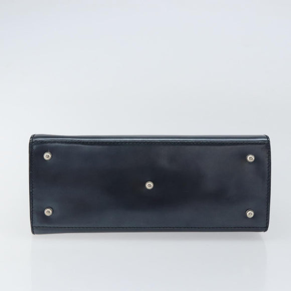 GUCCI Hand Bag Leather Blue Silver 000 1364 1306 Auth ti3490