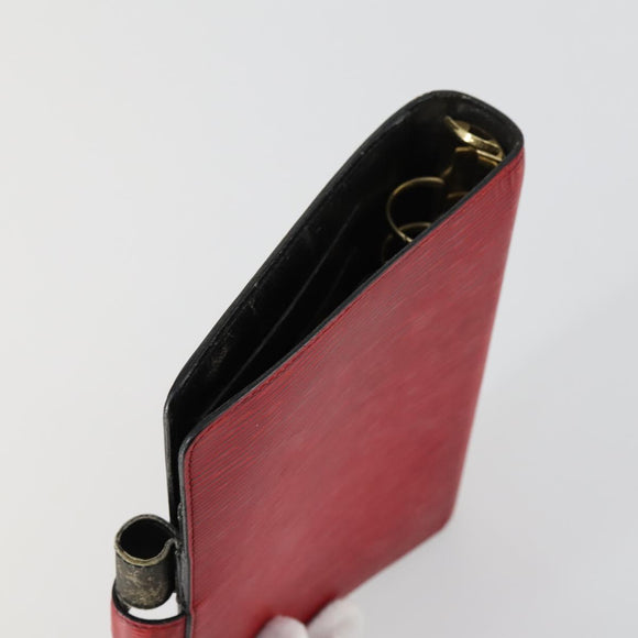 LOUIS VUITTON Epi Agenda MM Day Planner Cover 2 Set Red Brown LV Auth ti3496