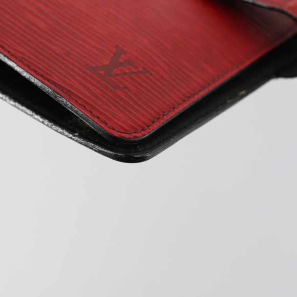 LOUIS VUITTON Epi Agenda MM Day Planner Cover 2 Set Red Brown LV Auth ti3496