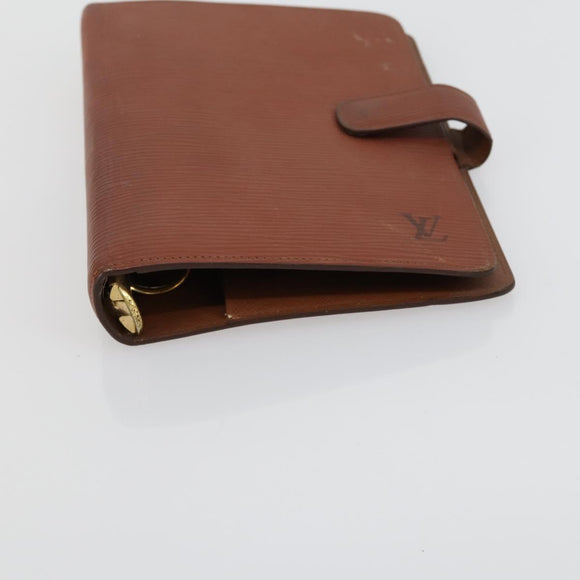 LOUIS VUITTON Epi Agenda MM Day Planner Cover 2 Set Red Brown LV Auth ti3496