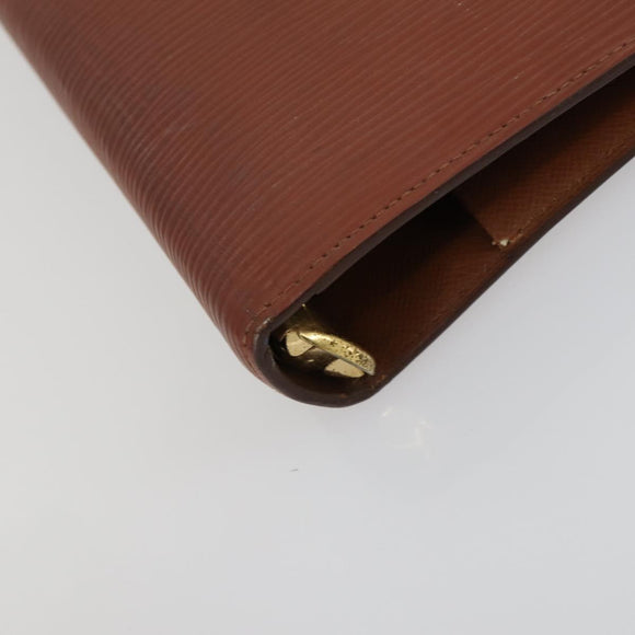 LOUIS VUITTON Epi Agenda MM Day Planner Cover 2 Set Red Brown LV Auth ti3496