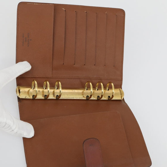 LOUIS VUITTON Epi Agenda MM Day Planner Cover 2 Set Red Brown LV Auth ti3496