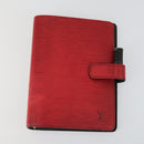 LOUIS VUITTON Epi Agenda MM Day Planner Cover 2 Set Red Brown LV Auth ti3496-9