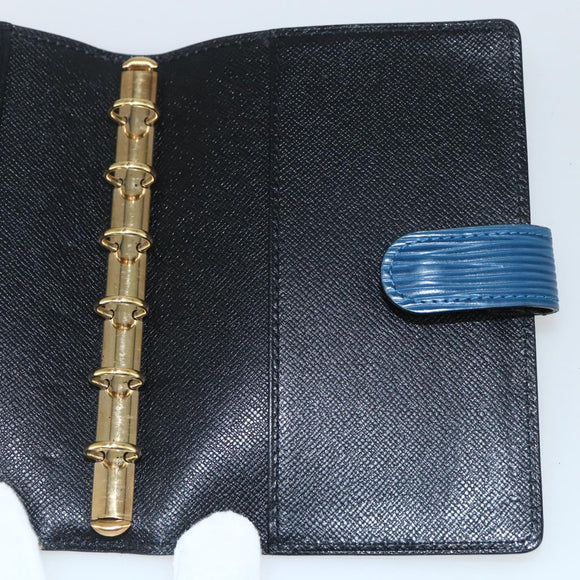 LOUIS VUITTON Epi Agenda PM Day Planner Cover Blue R20055 LV Auth ti3497