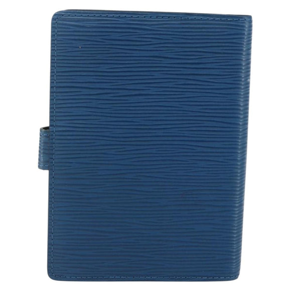 LOUIS VUITTON Epi Agenda PM Day Planner Cover Blue R20055 LV Auth ti3497