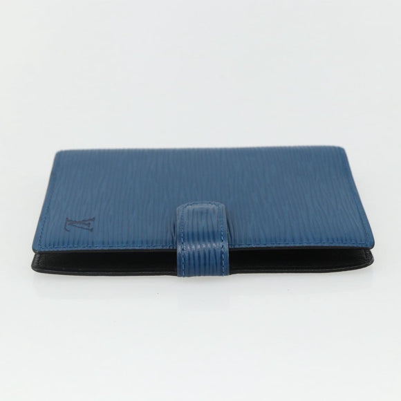 LOUIS VUITTON Epi Agenda PM Day Planner Cover Blue R20055 LV Auth ti3497