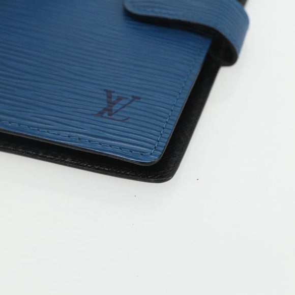 LOUIS VUITTON Epi Agenda PM Day Planner Cover Blue R20055 LV Auth ti3497