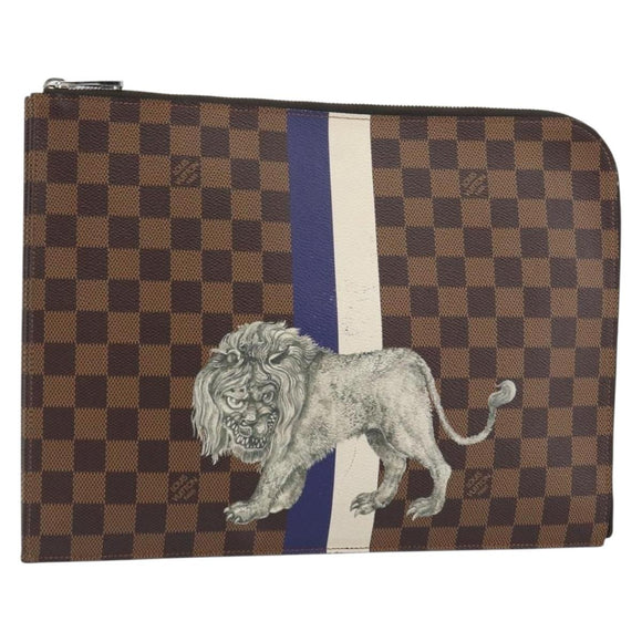 LOUIS VUITTON Damier Savannah Pochette Jules GM Clutch Bag N63345 LV Auth ti3498