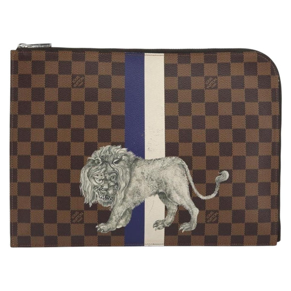 LOUIS VUITTON Damier Savannah Pochette Jules GM Clutch Bag N63345 LV Auth ti3498