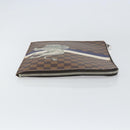 LOUIS VUITTON Damier Savannah Pochette Jules GM Clutch Bag N63345 LV Auth ti3498-3