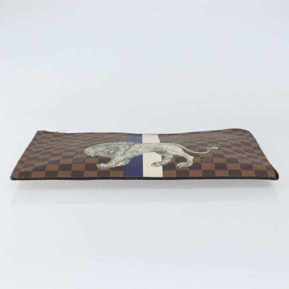 LOUIS VUITTON Damier Savannah Pochette Jules GM Clutch Bag N63345 LV Auth ti3498