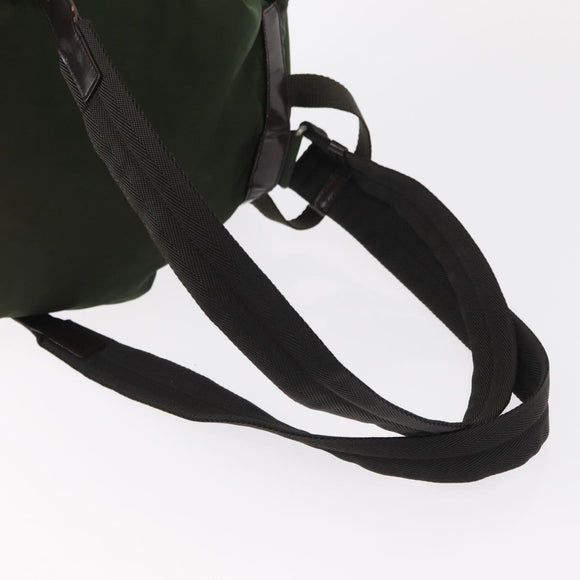 PRADA Backpack Nylon Khaki Silver Auth ti3500
