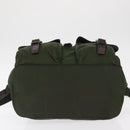 PRADA Backpack Nylon Khaki Silver Auth ti3500-5