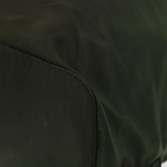 PRADA Backpack Nylon Khaki Silver Auth ti3500