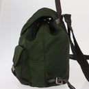 PRADA Backpack Nylon Khaki Silver Auth ti3500-3