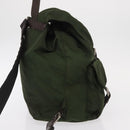 PRADA Backpack Nylon Khaki Silver Auth ti3500-4