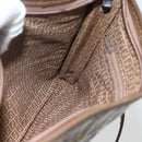 FENDI Zucchino Canvas Shoulder Bag Coated Canvas Brown Auth ti3502-18