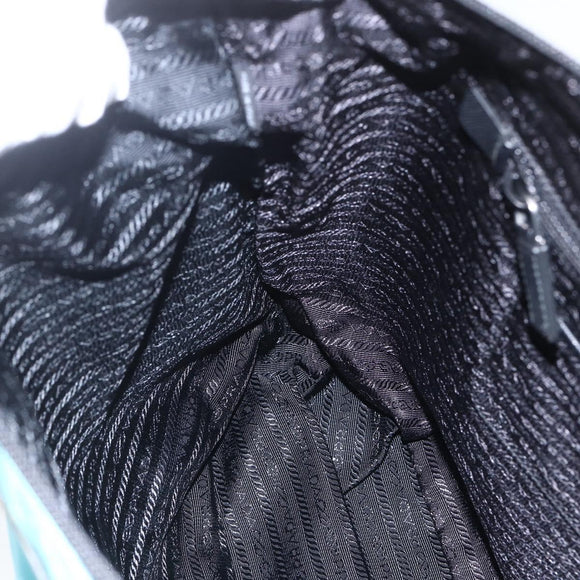 PRADA Tote Bag Nylon 2way Turquoise Blue Silver Auth ti3503