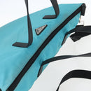 PRADA Tote Bag Nylon 2way Turquoise Blue Silver Auth ti3503-6
