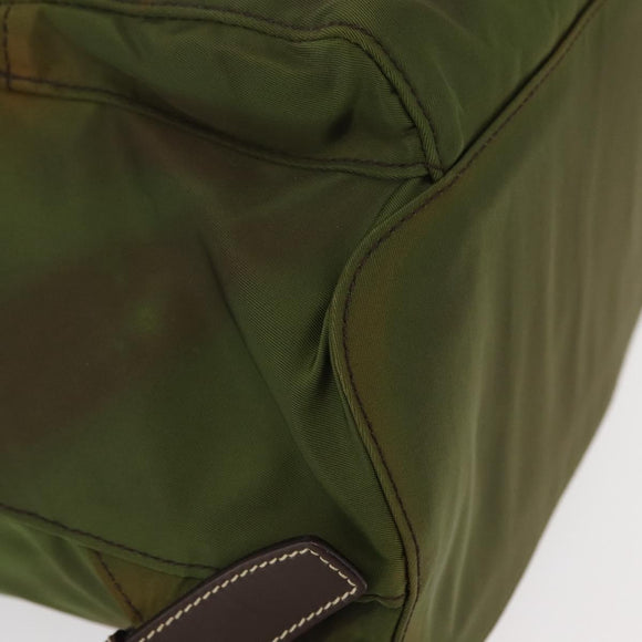 PRADA Backpack Nylon Khaki Silver Auth ti3504