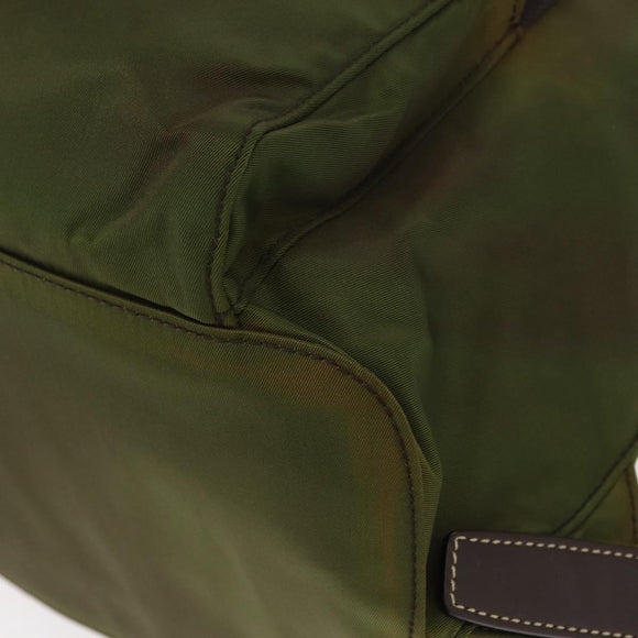 PRADA Backpack Nylon Khaki Silver Auth ti3504