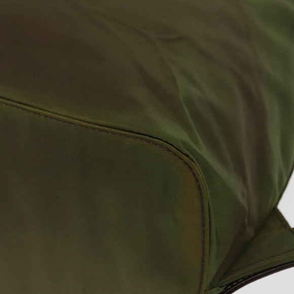 PRADA Backpack Nylon Khaki Silver Auth ti3504