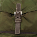 PRADA Backpack Nylon Khaki Silver Auth ti3504-19