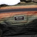 PRADA Backpack Nylon Khaki Silver Auth ti3504-21