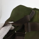 PRADA Backpack Nylon Khaki Silver Auth ti3504-7