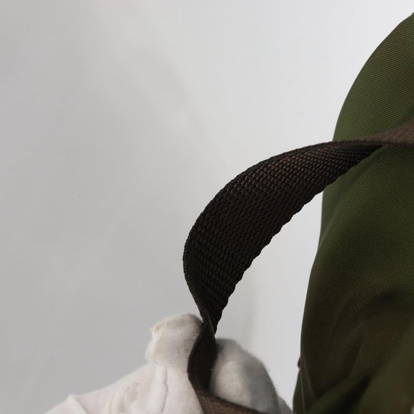 PRADA Backpack Nylon Khaki Silver Auth ti3504