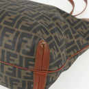 FENDI Zucca Canvas Tote Bag PVC Black Brown Auth ti3505-9