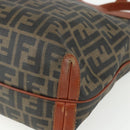 FENDI Zucca Canvas Tote Bag PVC Black Brown Auth ti3505-15