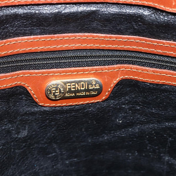 FENDI Zucca Canvas Tote Bag PVC Black Brown Auth ti3505