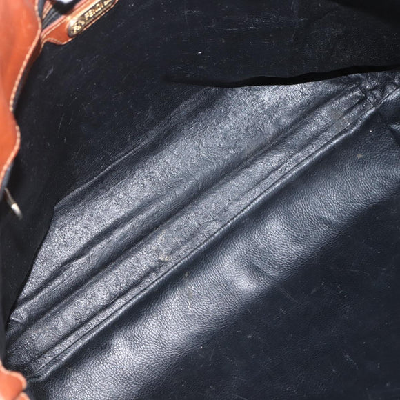 FENDI Zucca Canvas Tote Bag PVC Black Brown Auth ti3505