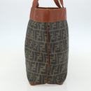 FENDI Zucca Canvas Tote Bag PVC Black Brown Auth ti3505-4