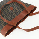 FENDI Zucca Canvas Tote Bag PVC Black Brown Auth ti3505-6