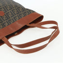 FENDI Zucca Canvas Tote Bag PVC Black Brown Auth ti3505-7