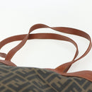 FENDI Zucca Canvas Tote Bag PVC Black Brown Auth ti3505-8