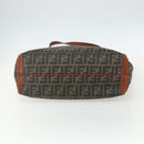 FENDI Zucca Canvas Tote Bag PVC Black Brown Auth ti3505-5