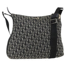 Christian Dior Trotter Canvas Shoulder Bag Black Silver Auth ti3506-1