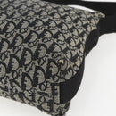 Christian Dior Trotter Canvas Shoulder Bag Black Silver Auth ti3506-8