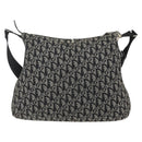 Christian Dior Trotter Canvas Shoulder Bag Black Silver Auth ti3506-13