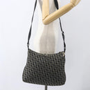 Christian Dior Trotter Canvas Shoulder Bag Black Silver Auth ti3506-24