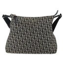 Christian Dior Trotter Canvas Shoulder Bag Black Silver Auth ti3506-2